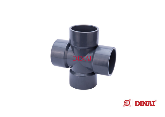 Acid Resist UPVC Pipe And Fittings Four Way , DN15-DN150 , Receive Inserts The Cementation