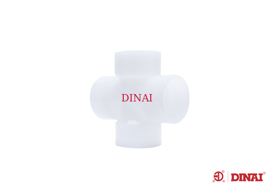 PVDF Four way , DN15-DN200 , the hot melt receives inserts