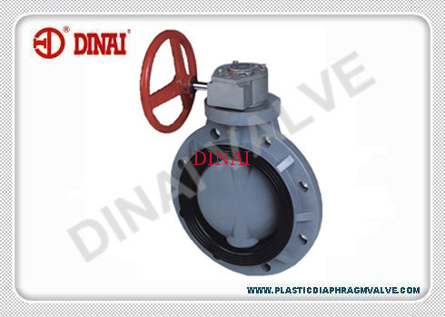 Gear operation thermoplastic 3 butterfly valve 1.0Mpa UPVC CPVC PVDF PP PPH fabricated