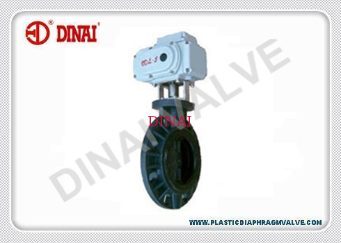 Wafer Connection Electrical Actuator Plastic Butterfly Valve , CPVC butterfly valve