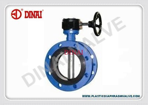Rubber Lined Cast Steel Valves Flange WCB Butterfly Valve With Worm Gear Type